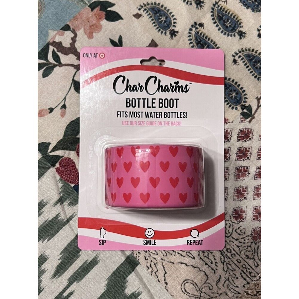 Valentine's Day Pink hearts 30/40 oz Tumbler CharCharms Bottle‎ Boot New